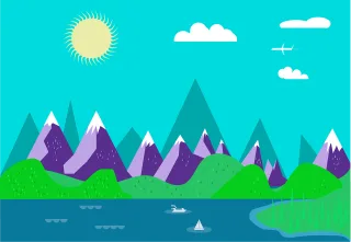 Flat Google now Landscape Stickdatei