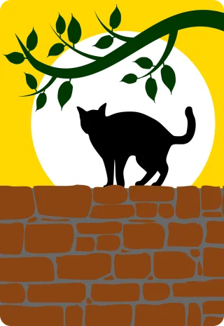 Animal Nature Black cat Stickdatei