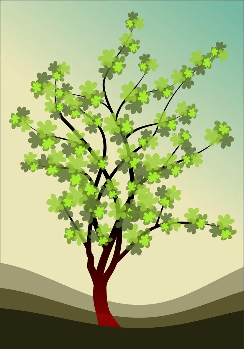 Branches Field Flora Stickdatei – Natur