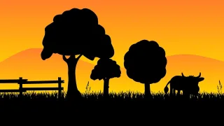 Country Cow Grass Stickdatei