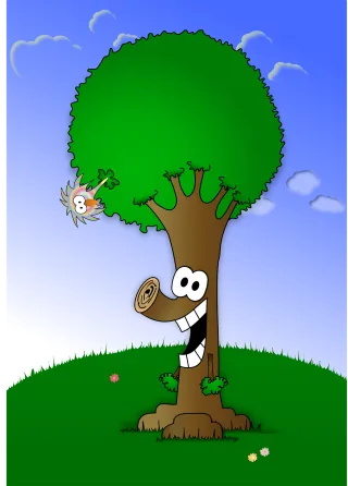 Cartoon Face Nature Stickdatei – Natur