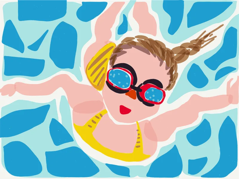 Girl Ocean Pool Stickdatei – Sport