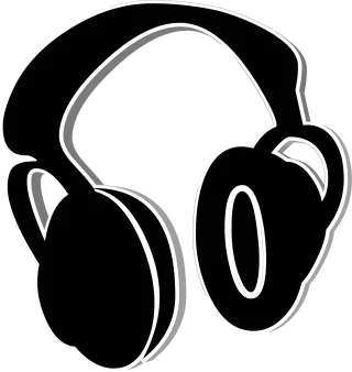 Black Headphones Hearing Stickdatei