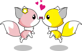 Anthropomorphized animals Cartoon Couple Stickdatei