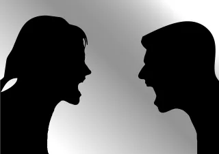 Arguing Female Male Stickdatei – Herzen & Liebe