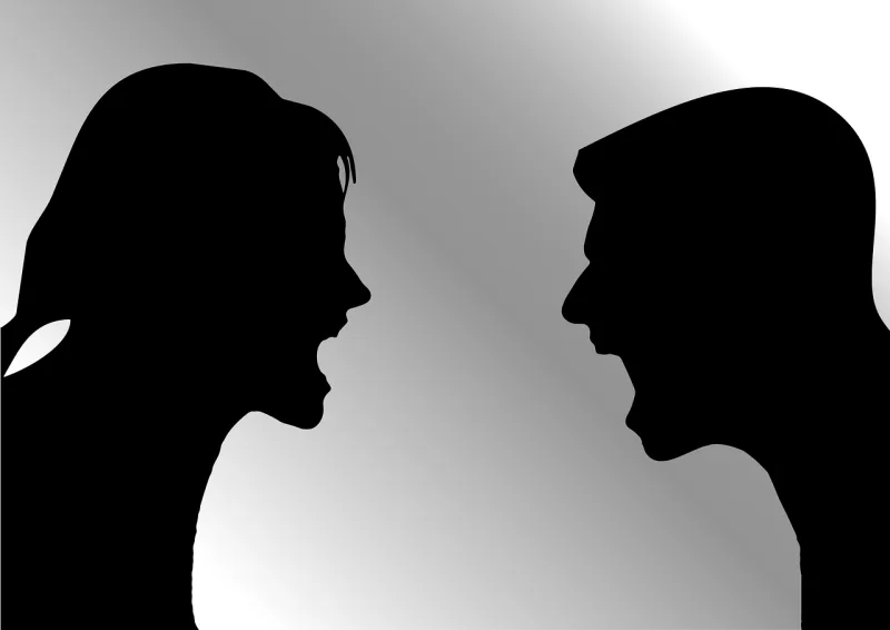 Arguing Female Male Stickdatei – Herzen & Liebe