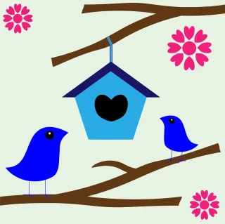 Birdhouse Nature Birds Stickdatei
