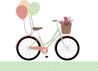 Balloons Basket Bicycle Stickdatei