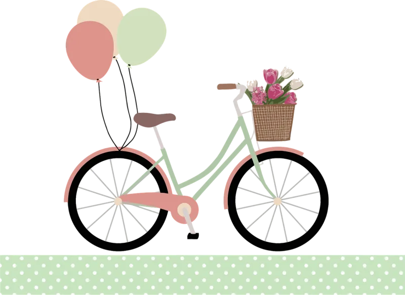 Balloons Basket Bicycle Stickdatei – Kinder
