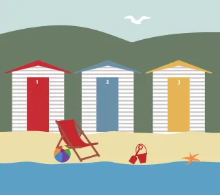 Beach Holiday Landscape Stickdatei