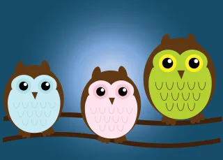 Birds Cartoon Family Stickdatei