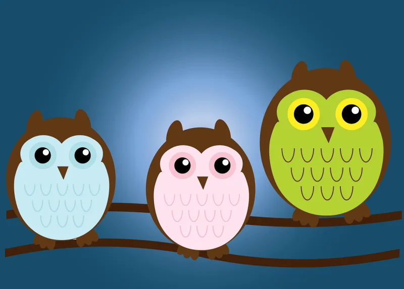 Birds Cartoon Family Stickdatei – Tiere