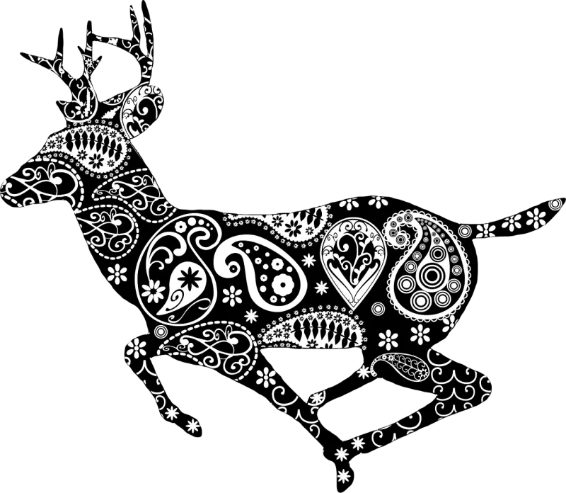 Animal Black Flower background Stickdatei – Tiere
