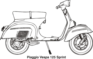 Motorcycle Vespa Piaggio Stickdatei