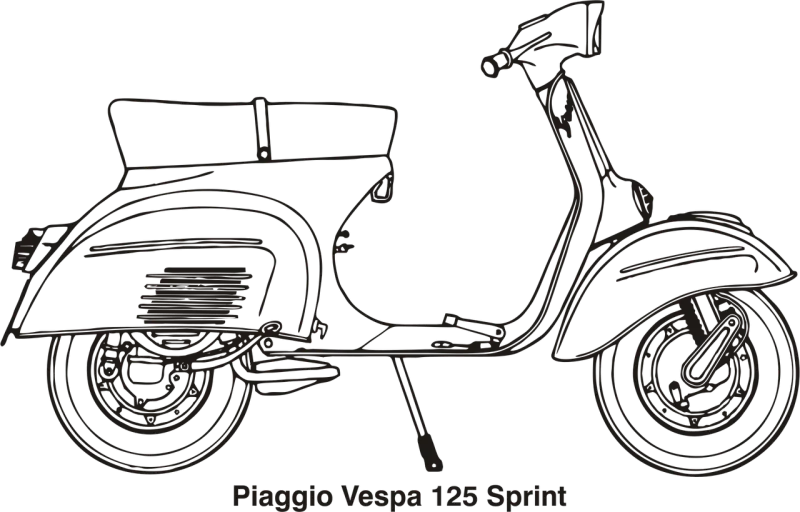 Motorcycle Vespa Piaggio Stickdatei – Fahrzeuge