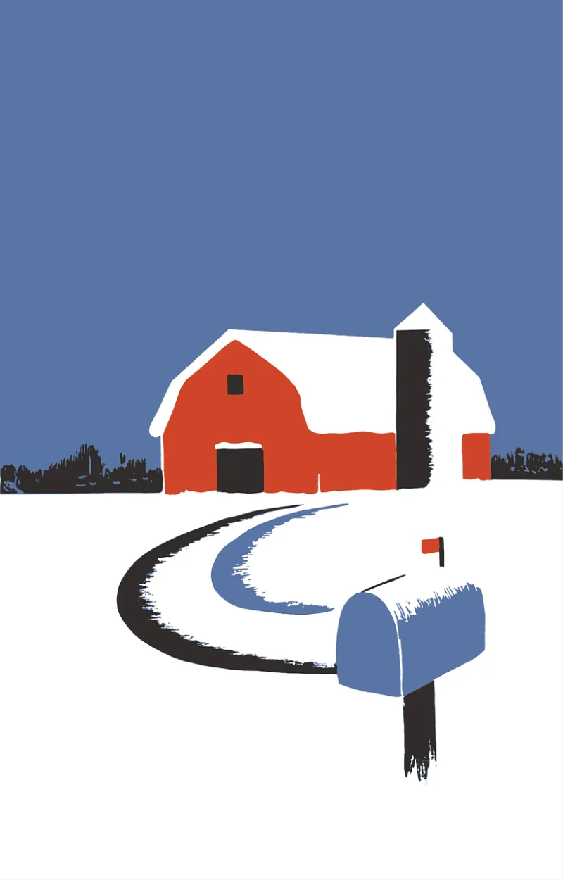 Landscape Mailbox Nature Stickdatei – Weihnachten