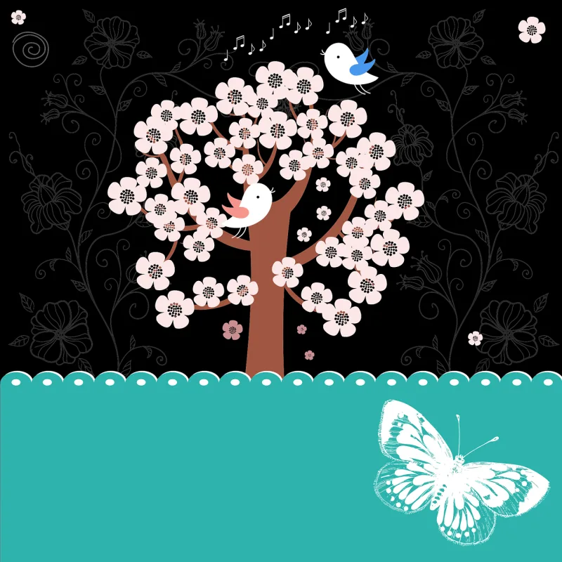 Background Birds Nature Stickdatei – Blumen