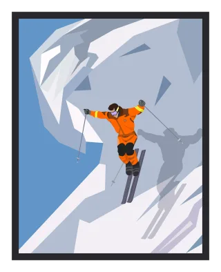 Skier Skiing Sports Stickdatei