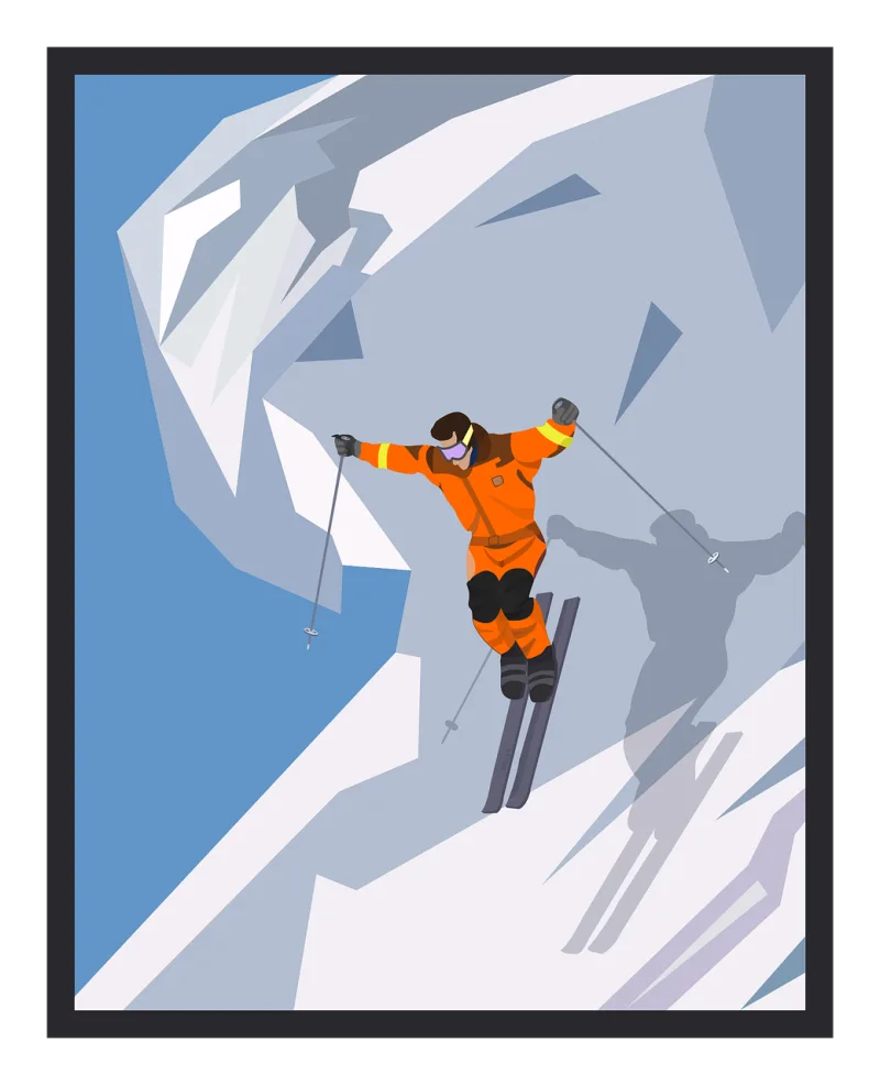 Skier Skiing Sports Stickdatei – Sport