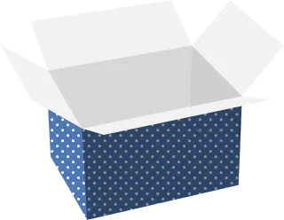 Blue polka dot Box Cardboard Stickdatei