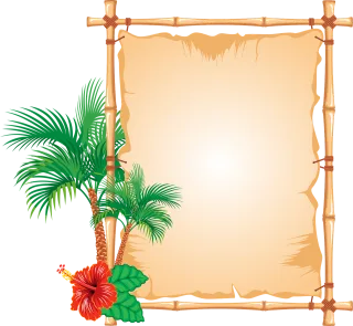 Bamboo Border Flower background Stickdatei