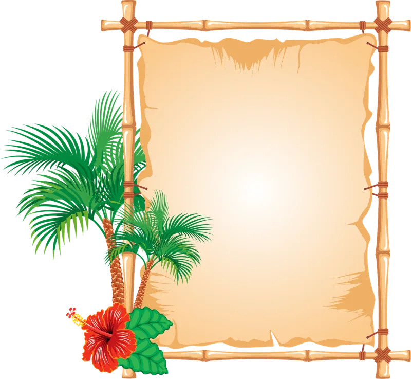 Bamboo Border Flower background Stickdatei – Blumen