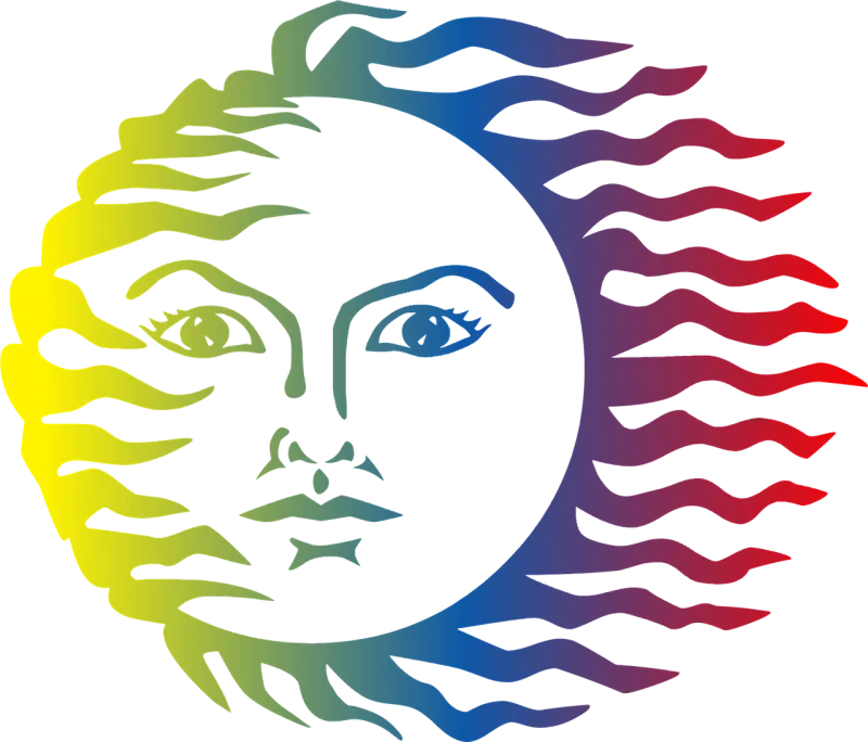 Anthropomorphic Colorful Face Stickdatei – Natur