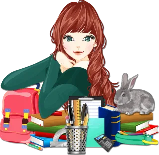 Books Education Female Stickdatei