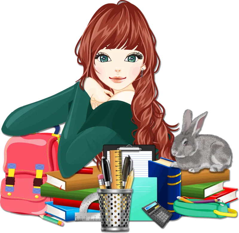 Books Education Female Stickdatei – Tiere