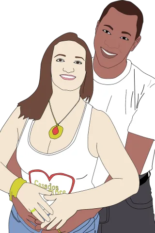 Boy Couple Drawing Stickdatei – Herzen & Liebe