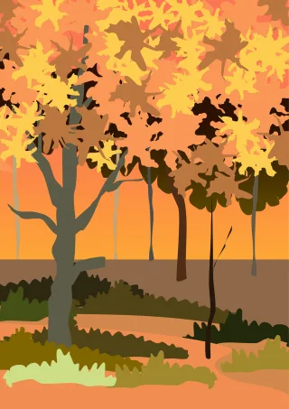 Autumn Leaves Orange Stickdatei