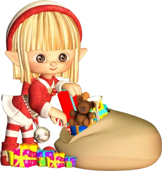 Blonde Cartoon Christmas Stickdatei