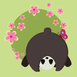 Animal Bear Beautiful flowers Stickdatei