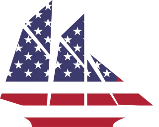 America Boat Flag Stickdatei