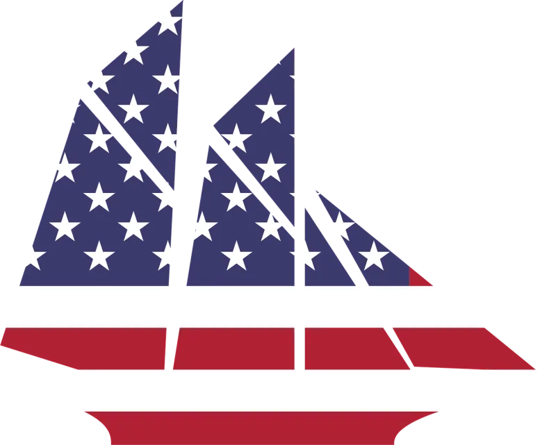 America Boat Flag Stickdatei – Fahrzeuge