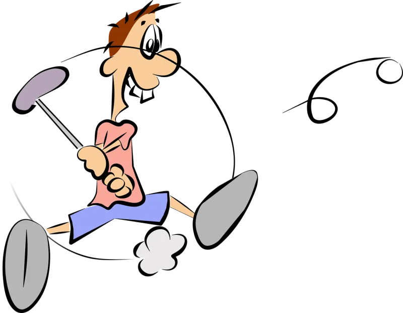 Golf Sports Comic character Stickdatei – Sport