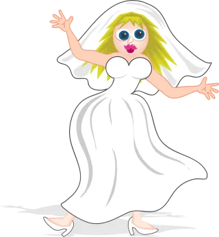 Bride Cartoon Dress Stickdatei