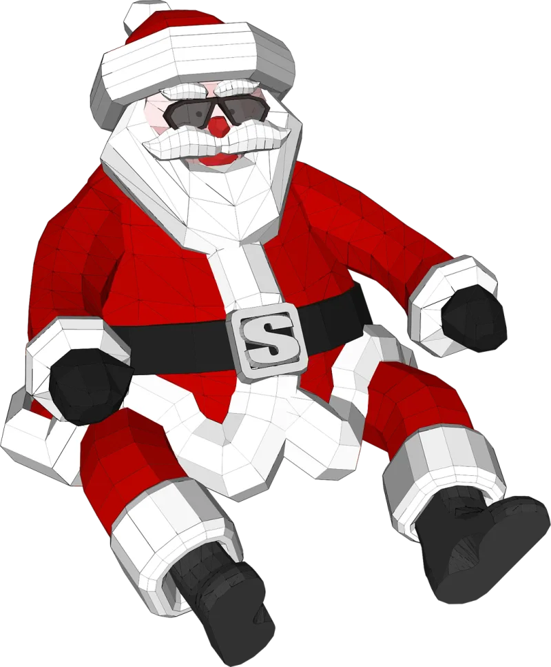 Christmas Polygonal Santa claus Stickdatei – Weihnachten