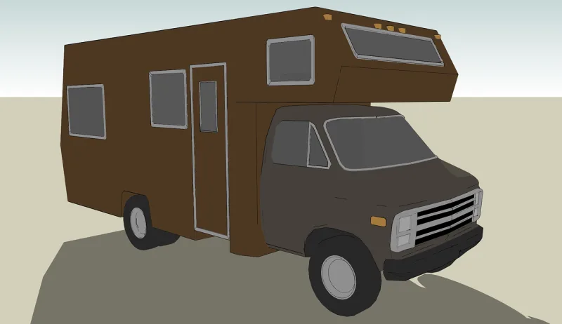 Automobile Camper Car Stickdatei – Natur