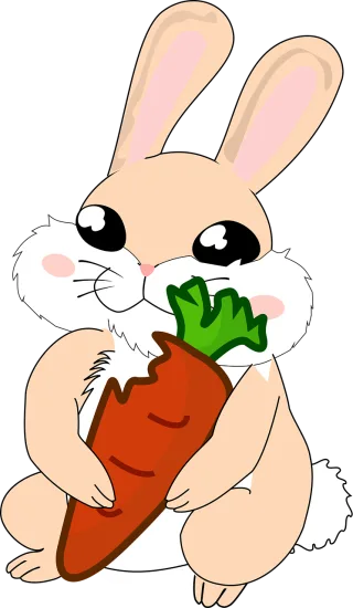 Bunny Carrot Cartoon Stickdatei