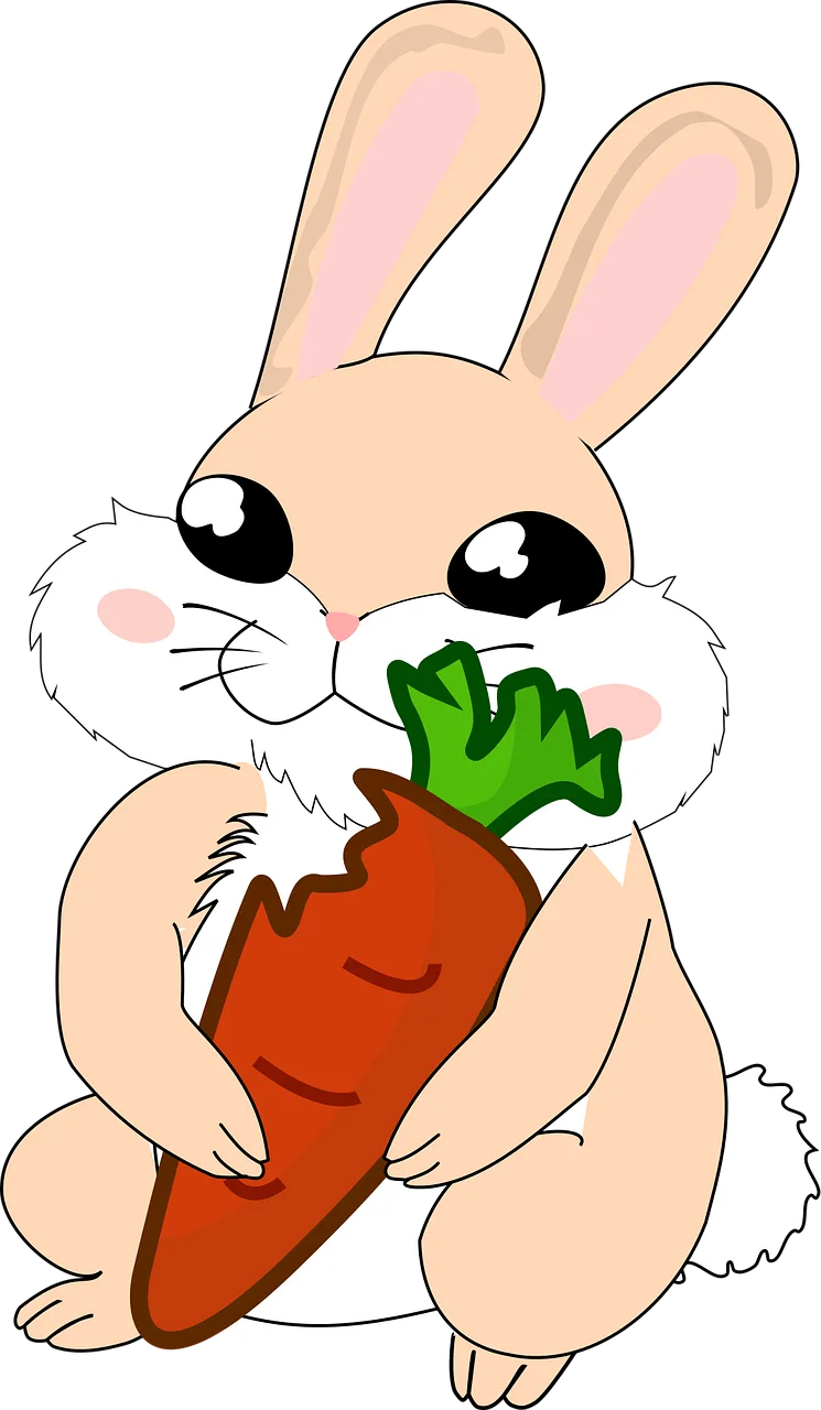Bunny Carrot Cartoon Stickdatei – Tiere