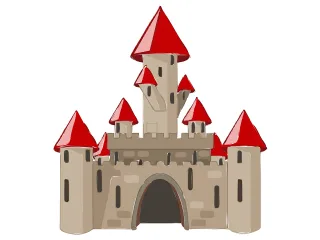 Castle Medieval Turrets Stickdatei