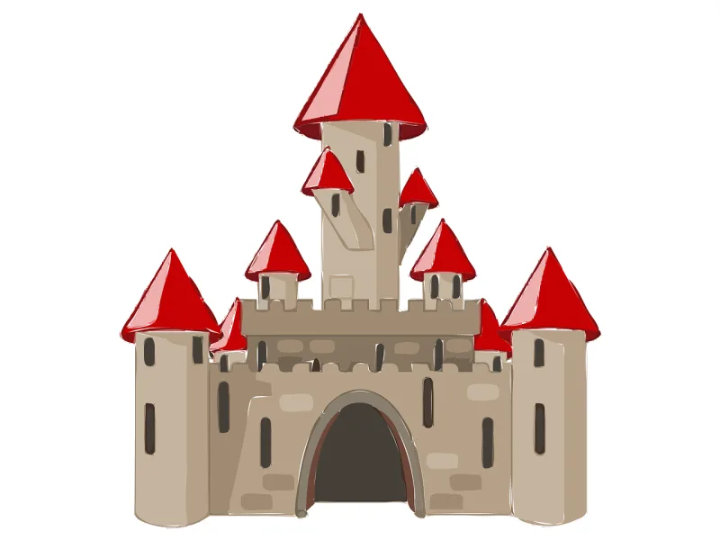 Castle Medieval Turrets Stickdatei – Kinder