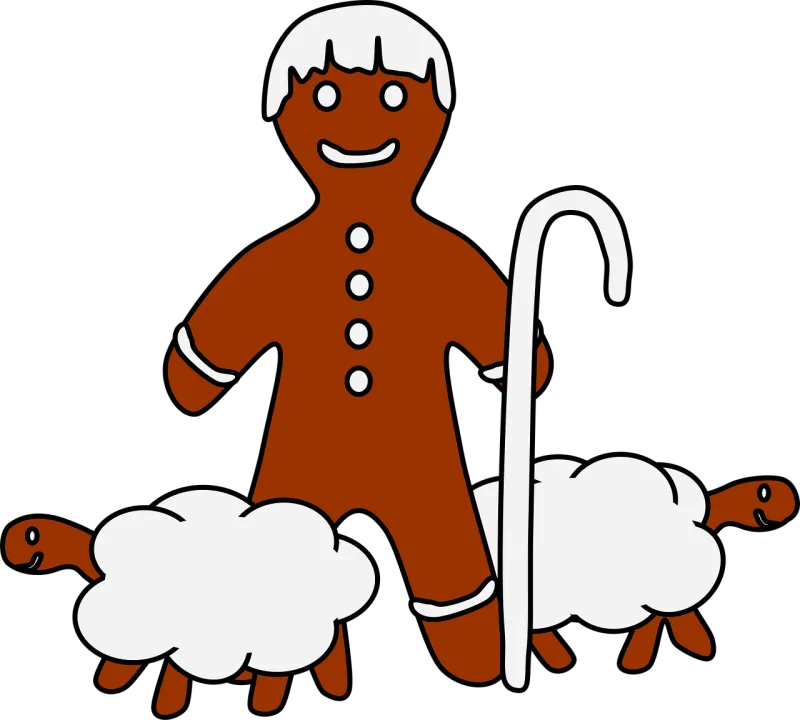 Gingerbread man Nativity Non-human beings Stickdatei – Weihnachten