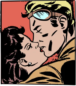 Couple Goggles Kiss Stickdatei