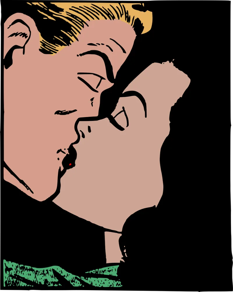Couple Kiss Kissing Stickdatei – Herzen & Liebe