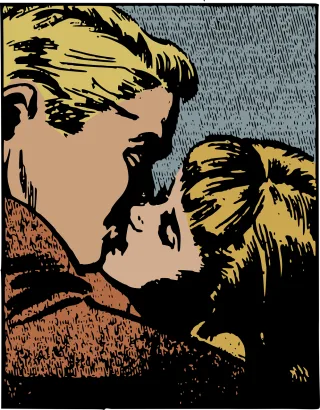 Couple Kiss Kissing Stickdatei
