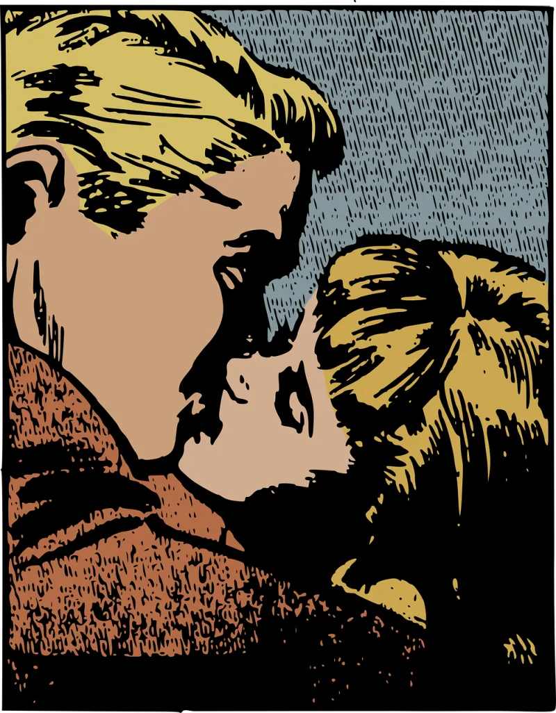 Couple Kiss Kissing Stickdatei – Herzen & Liebe