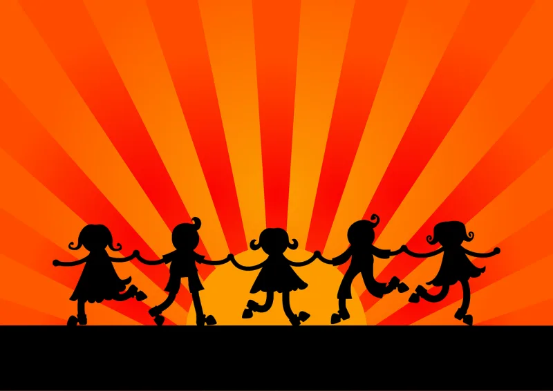 Boys Children Dancing Stickdatei – Natur