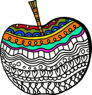 Abstract Apple Art Stickdatei – Essen & Trinken